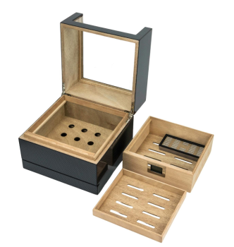 Preview: Humidor "Carbon mit Acryltop" für ca. 50 Zigarren